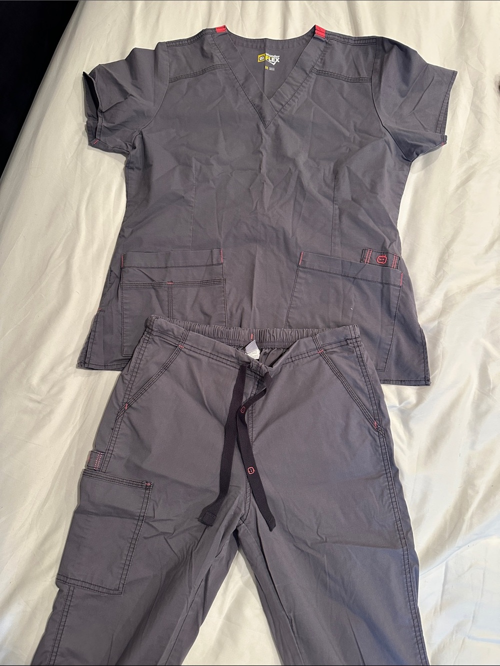 Grey Women's Cargo Joggers with Matching Scrub Top - Grey's Anatomy Style
